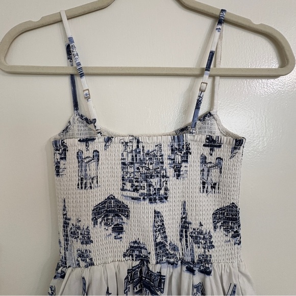 Abercrombie & Fitch Dipped-Waist Smocked Midi Dress - Picture 5 of 5